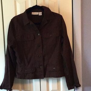 Brown Utility Jacket with Collar